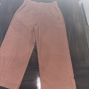 Athleta Echo Wide Leg Crop Pant Size 10 Textured High Rise Sunbaked Clay Rust